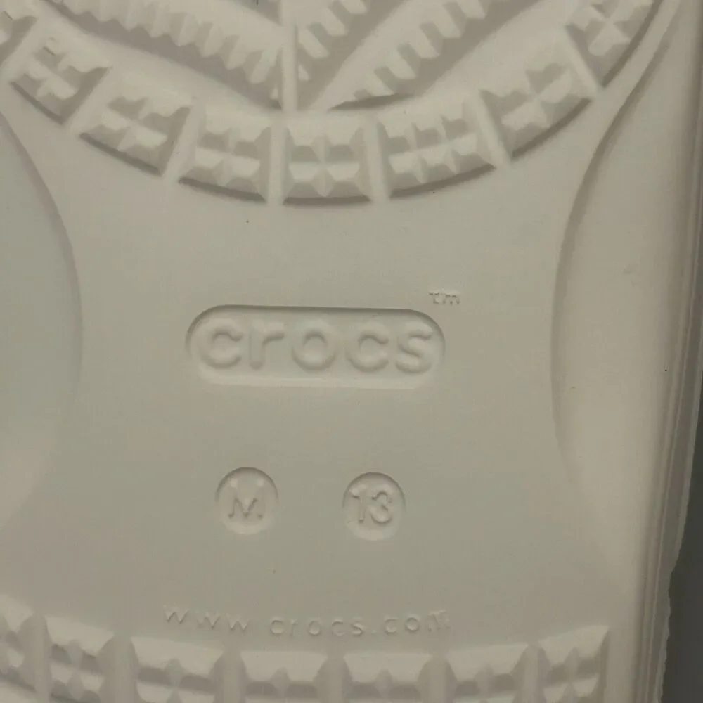 Crocs Classic Solarized Men’s Slide Sandals 207771-94S White Multi Size 13
